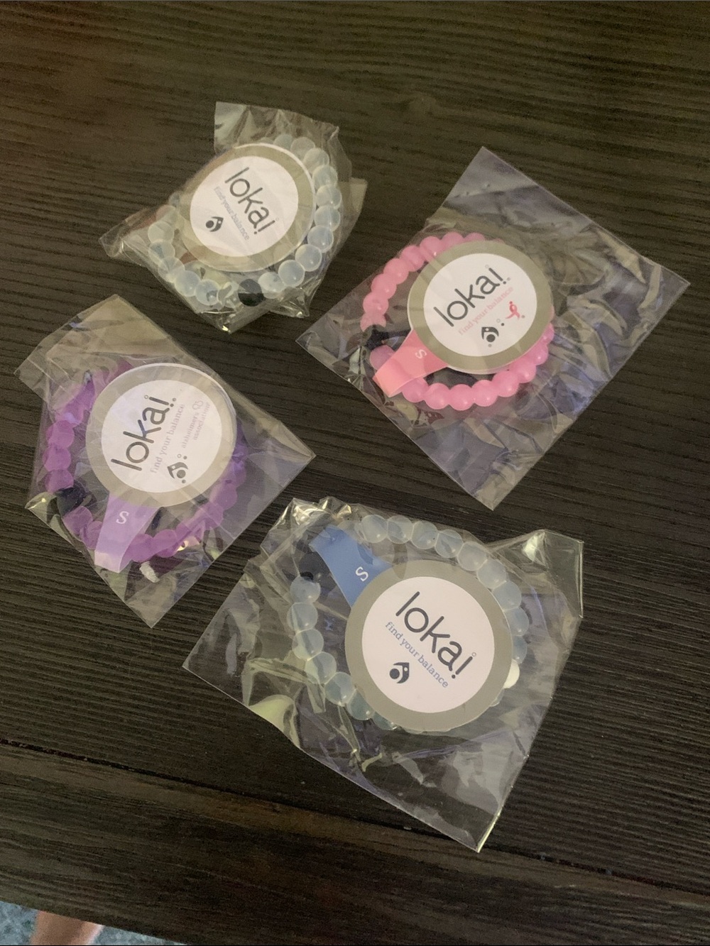 Lokai Stackable Bead Bracelet Set in Pink, Purple, Blue and Clear 525